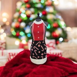 Holiday Dress Christmas Candy Cane Suspenders Women's Size M, Juniors XL